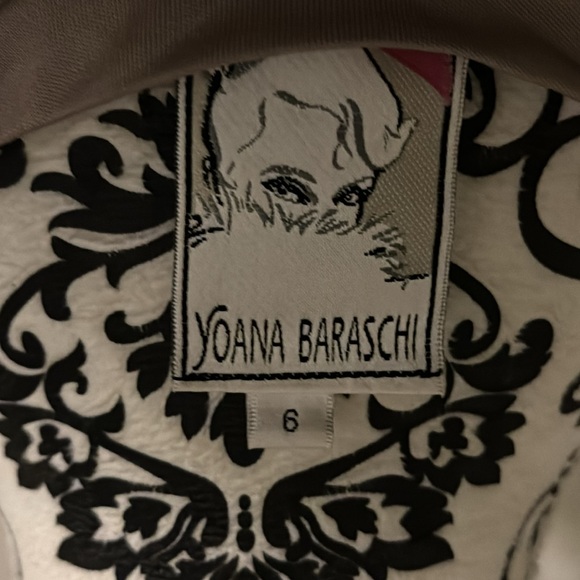 NWOT YOANA BARASCHI DARK BIEGE WITH A HINT OF GOLD MIDI style dress! Size 6! - Picture 7 of 7